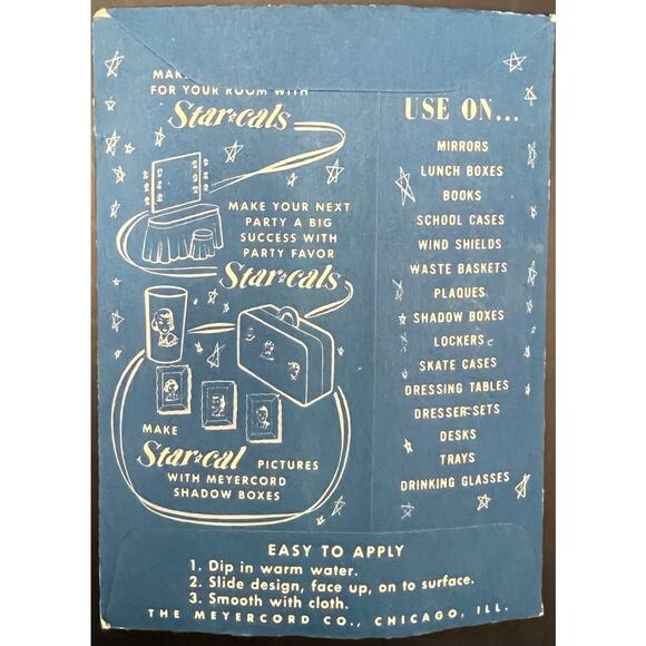 Rare 1952 Star Cal Decal John Wayne in Package! Duke True Grit Cowboy Quiet Man - Picture 2 of 3